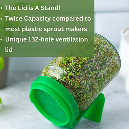 720ml Durable & Reusable Sprouts Maker Glass Jar  for All Seeds and Beans, BPA-Free