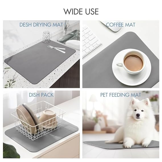 Kitchen Utensil Dish Drying Mat | Quick Dry Water Absorbent mat