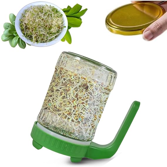 720ml Durable & Reusable Sprouts Maker Glass Jar  for All Seeds and Beans, BPA-Free